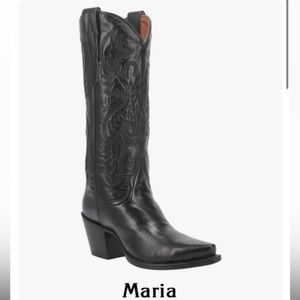 Dan Post Black leather cowboy cowgirl boots lk new 7.5 $259